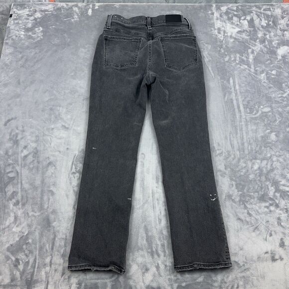 Madewell Jeans Womens Size 27 Faded Black Slim Demi Boot Cut Distressed *FLAW - Picture 2 of 16